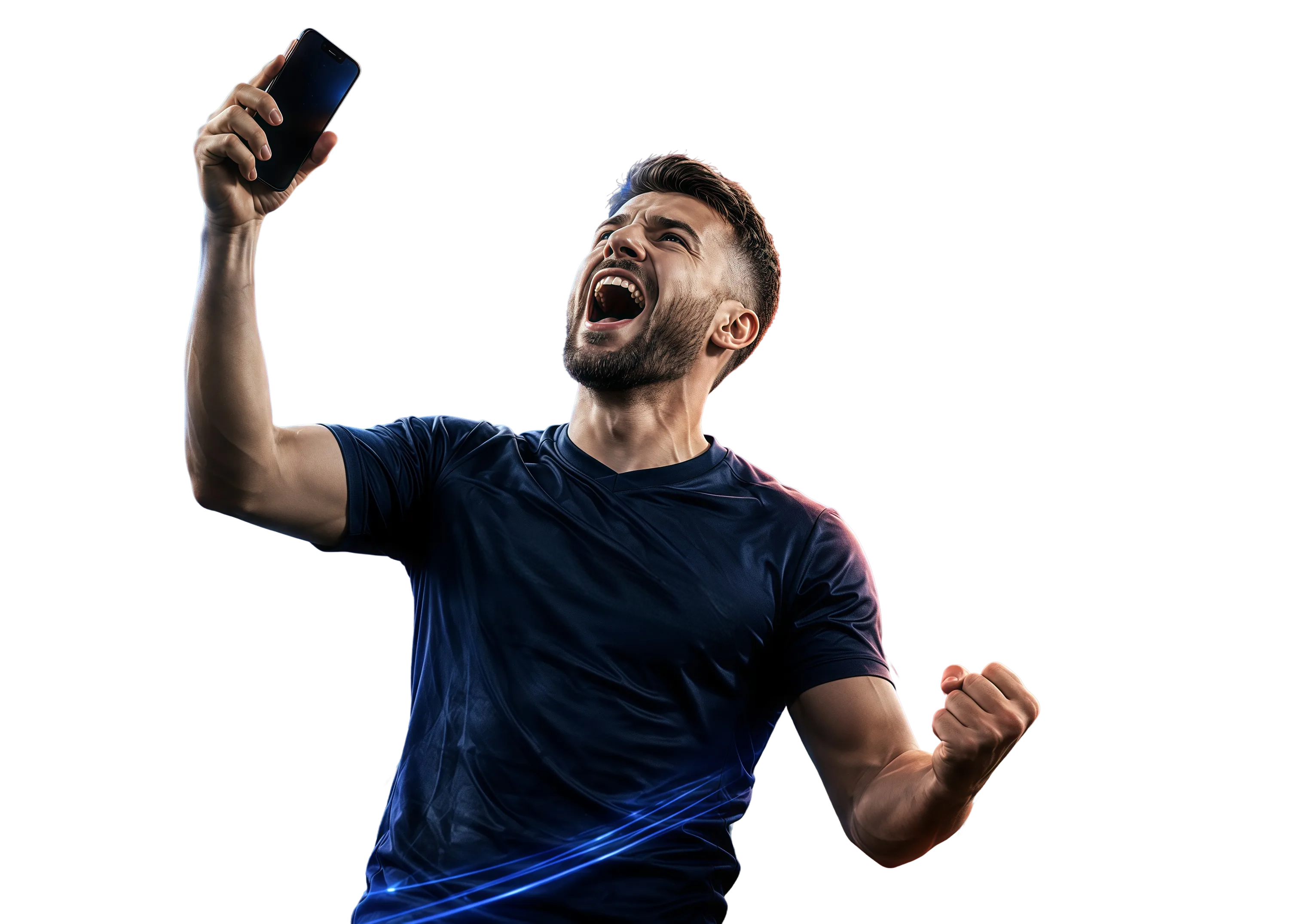 Болельщик делает ставку на спорт с телефона